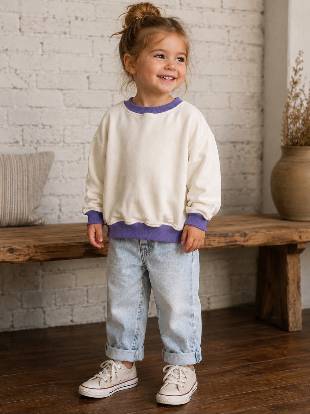 FOSTERED COLLECTION Crewneck Boxy Sweatshirt